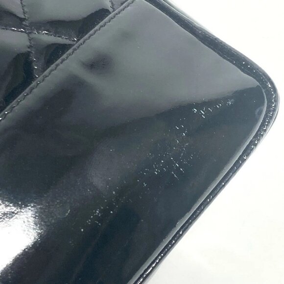 CHANEL Quilted Double Chain Bag Shoulder Bag enamel Black/Gold - Picture 5 of 15